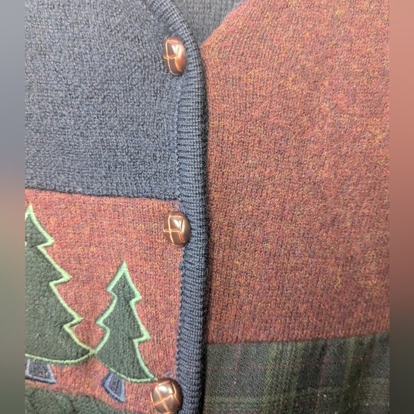 VINTAGE 1990 Women Sweater Made In Hong Kong Size M 100% Wool Winter Vibes - Picture 5 of 11